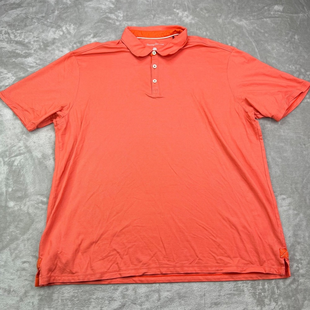 Tommy Bahama Polo Shirt Mens‎ 2XL Orange Double Eagle Spectator Performance - Picture 2 of 12